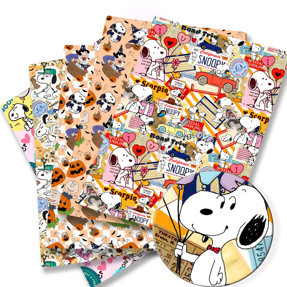 Sewing In Textile - Tkanina TAKARA TOMY Snoopy 140x50CM, poliestrowa