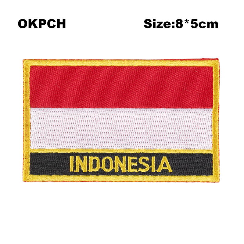 Sewing Indonesia - Naszywki z haftem flagi Indonezji Naprasowanki