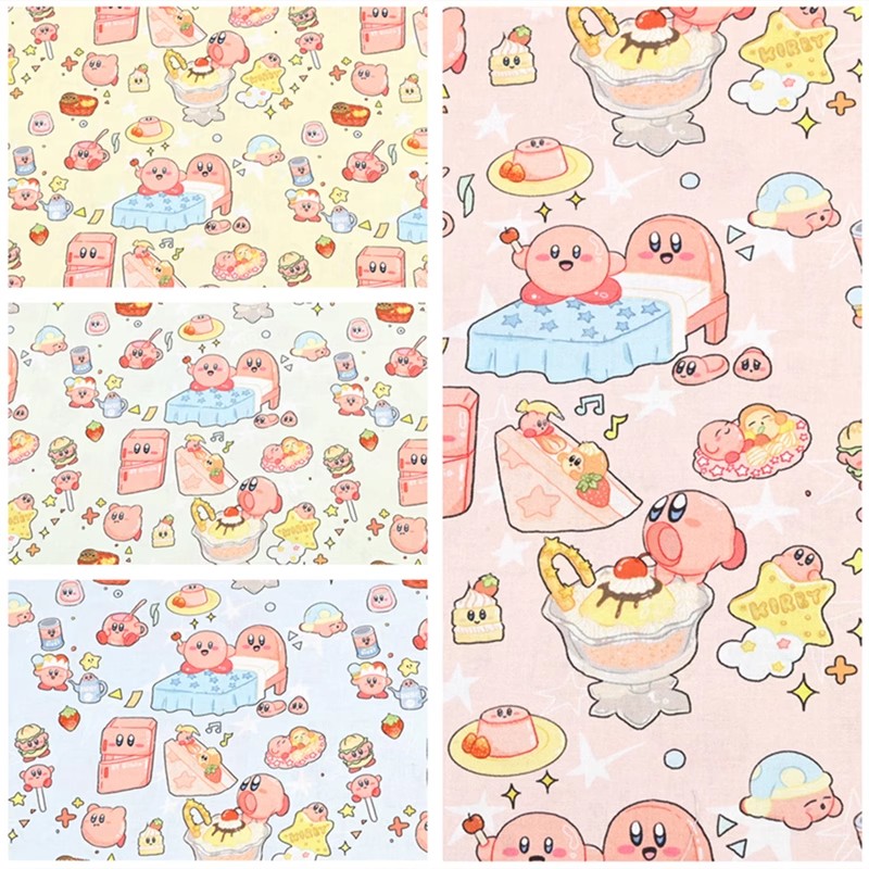 Sewing And Textile - Cartoon Kirby 100 tkanina bawełniana materiał