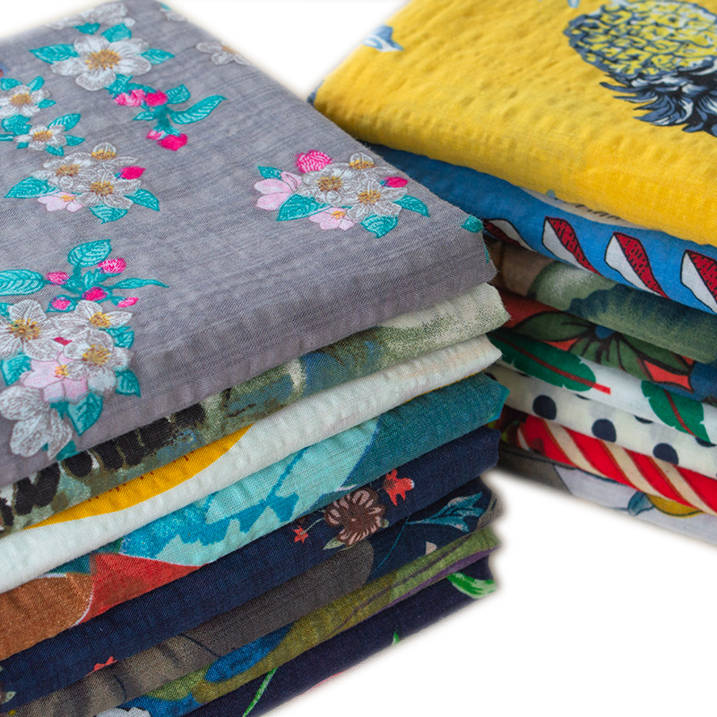 Sewing Geotextile Fabric - Tkanina Bawełna Len Vintage Nadruk Materiał